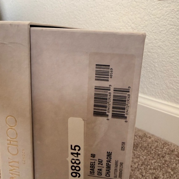 Jimmy Choo Glitter Peep Toe Heels - Picture 7 of 9